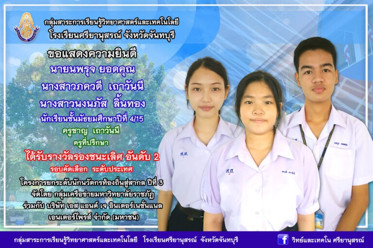 ขอแสดงความยินดีกับนักเรียน