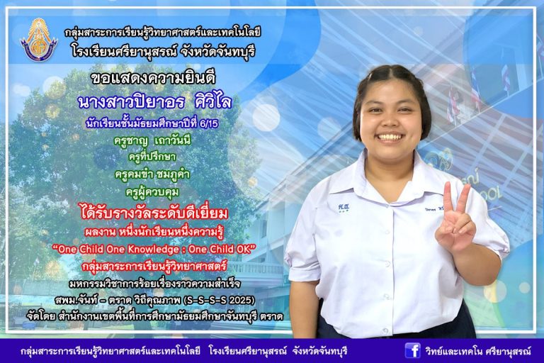 ขอแสดงความยินดีกับนักเรียน